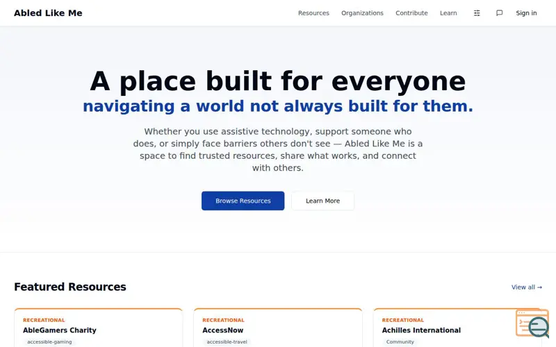 Screenshot of Abled Like Me