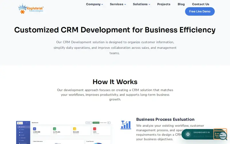 Screenshot of Custom CRM Development
