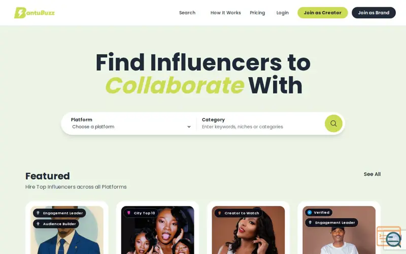 Screenshot of BantuBuzz