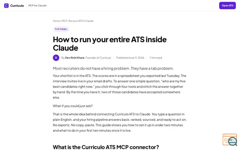 Screenshot of Curriculo ATS MCP
