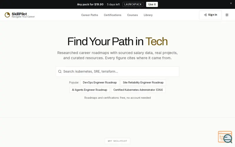 Screenshot of SkillPilot