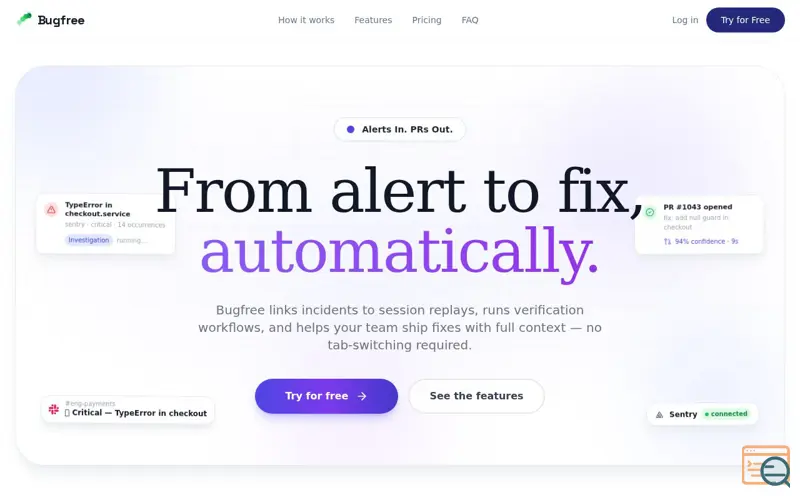 Screenshot of Bugfree