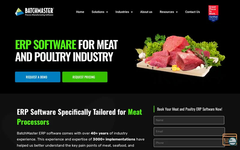 Screenshot of Meat Processing ERP Software UK