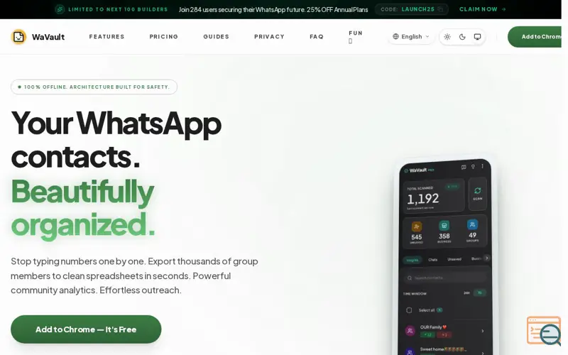 Screenshot of WaVault