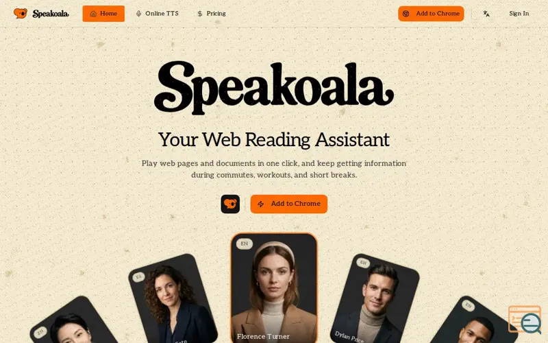 Screenshot of speakoala