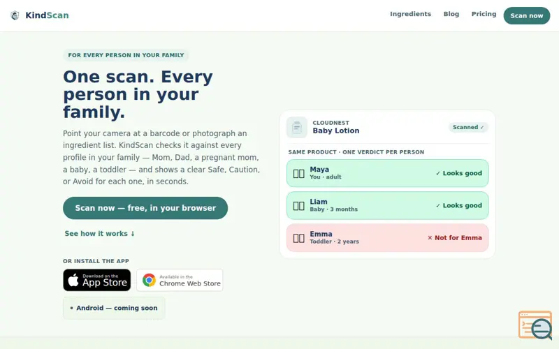 Screenshot of KindScan