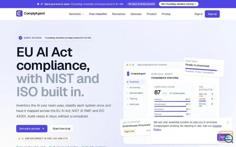 Screenshot of ComplyAgent