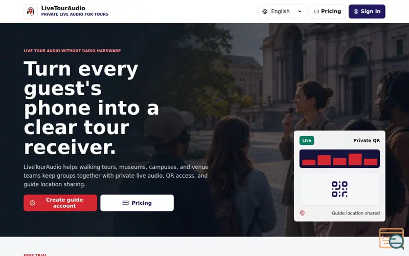 Screenshot of LiveTourAudio