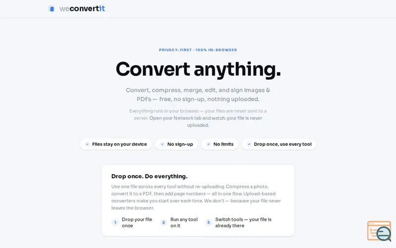 Screenshot of WeConvertIt