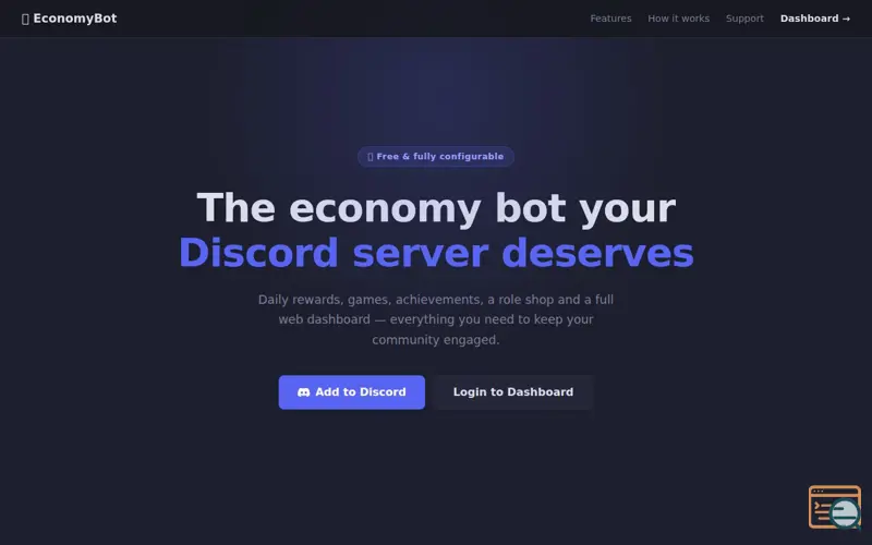 Screenshot of EconomyBot — Discord Economy Bot