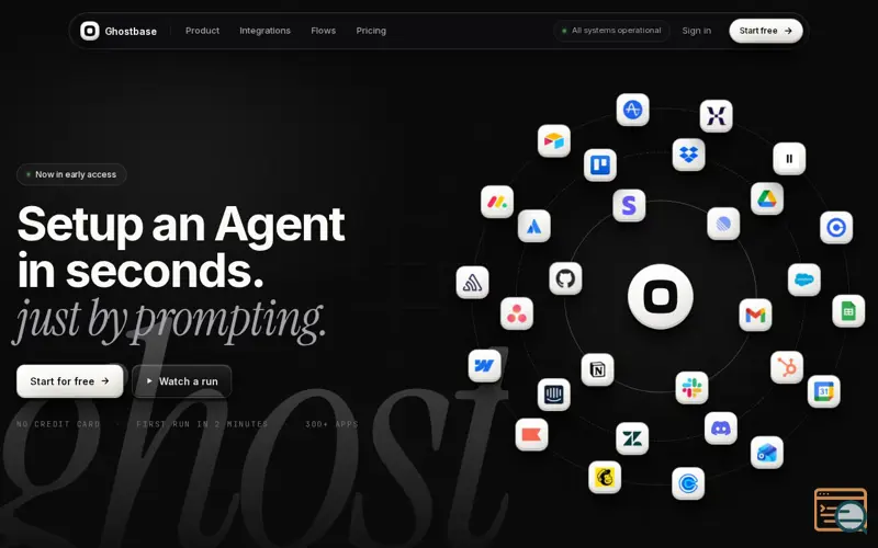 Screenshot of Ghostbase, a launch using Visitors