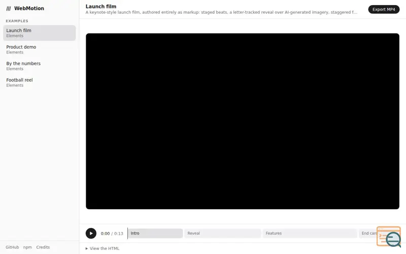 Screenshot of Webmotion