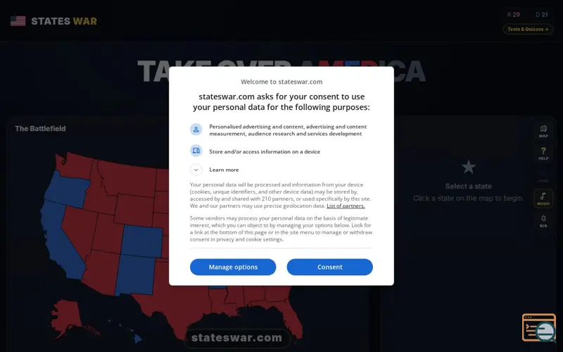 Screenshot of States War
