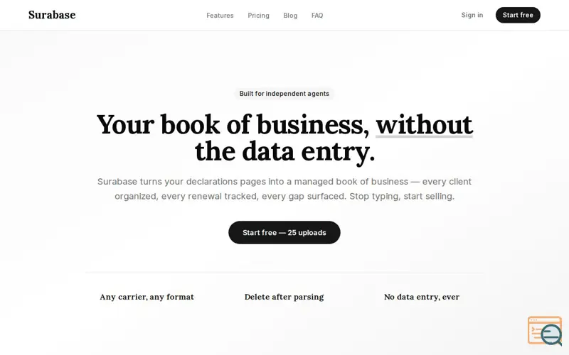 Screenshot of Surabase 