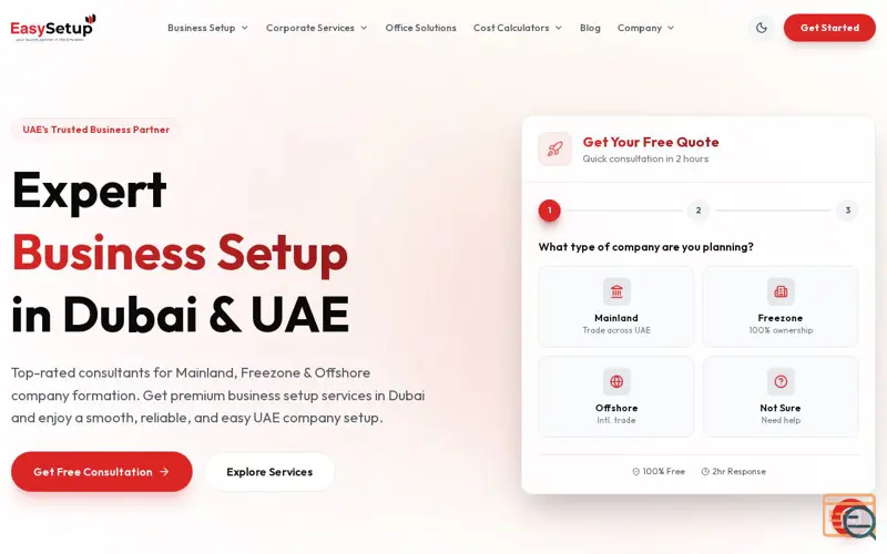 Screenshot of Easy Setup