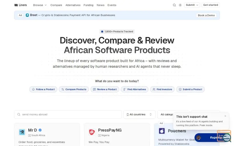 Screenshot of Liners Africa