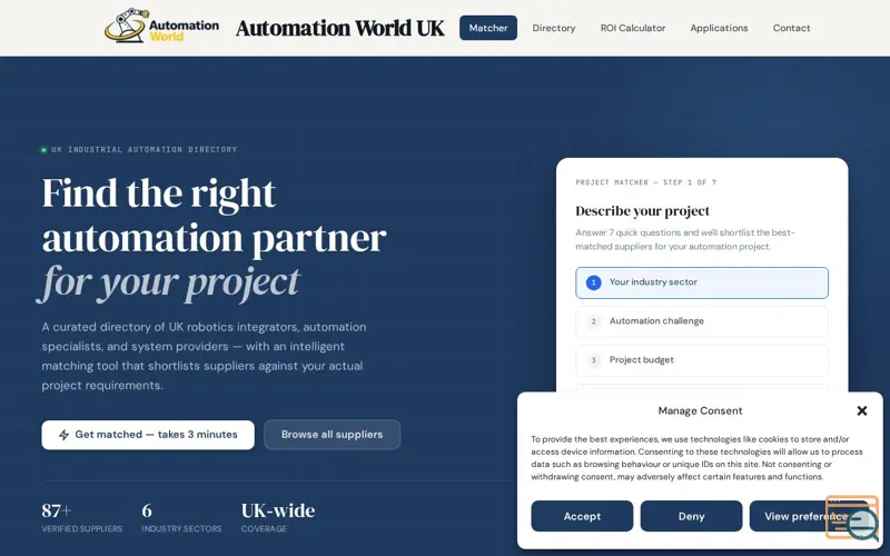 Screenshot of Automation World UK