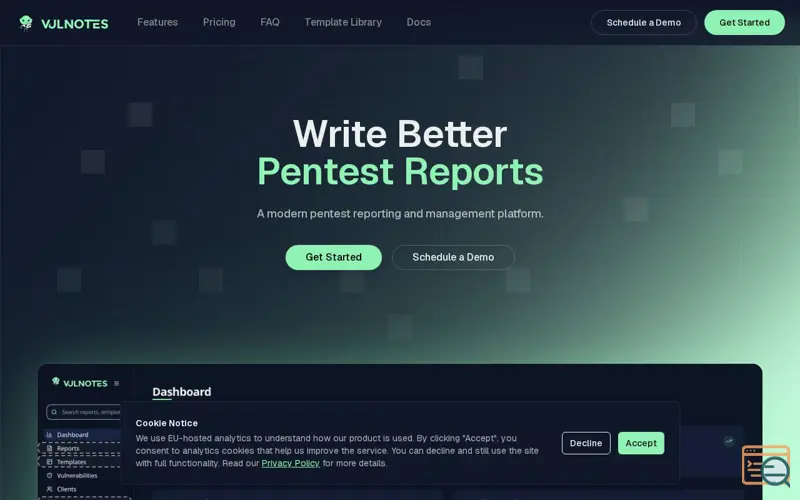 Screenshot of Vulnotes