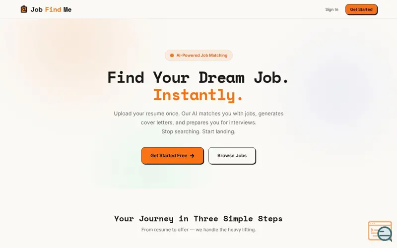 Screenshot of JobFindMe