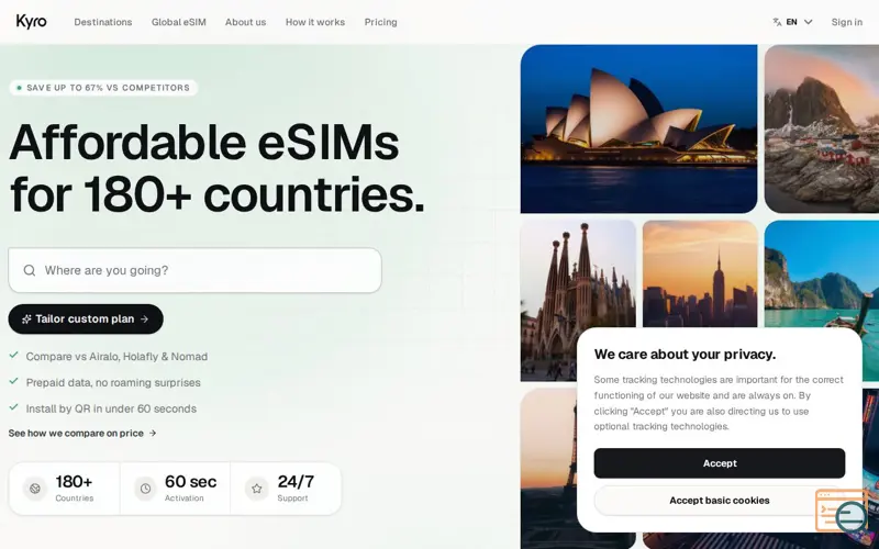 Screenshot of Kyro Esim