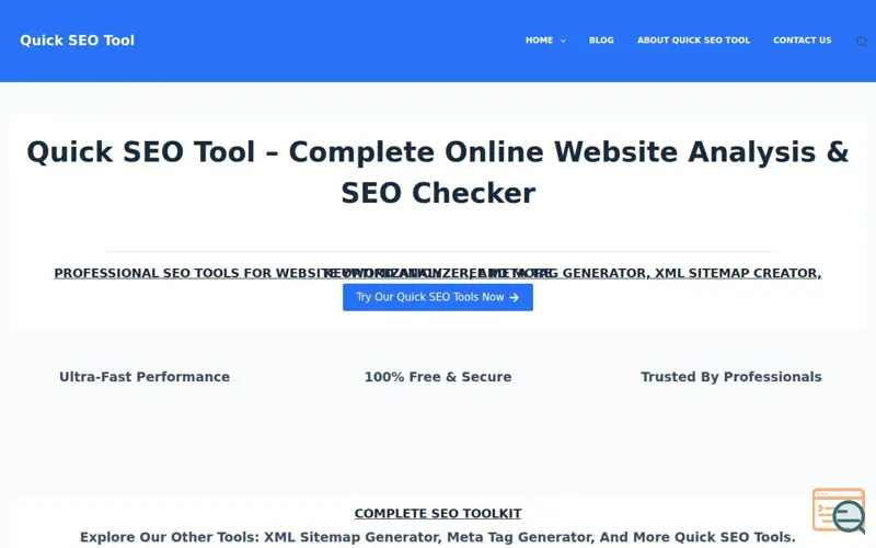 Screenshot of Quick SEO Tools