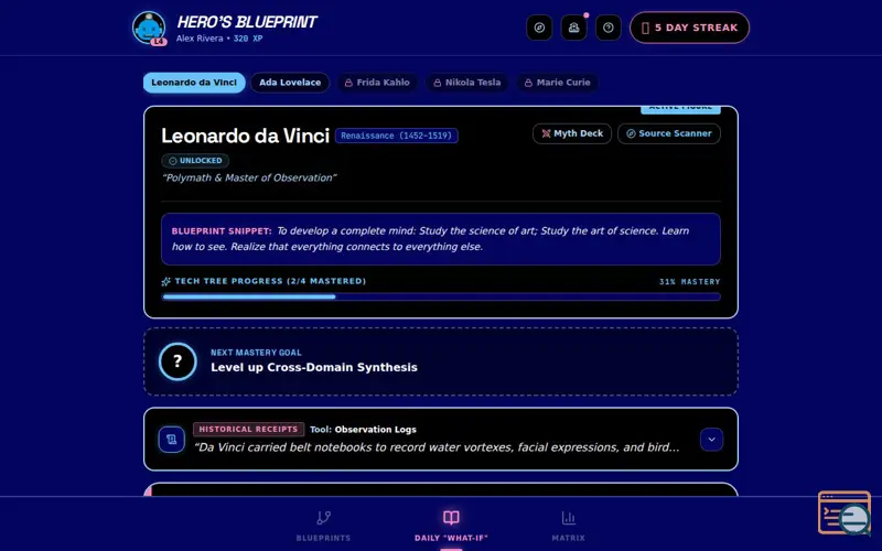 Screenshot of Hero's Blueprint