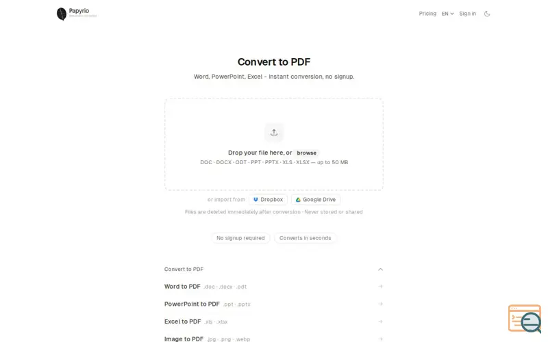 Screenshot of Papyrio