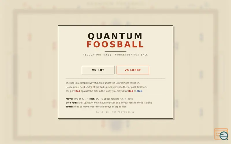 Screenshot of Quantum Foosball