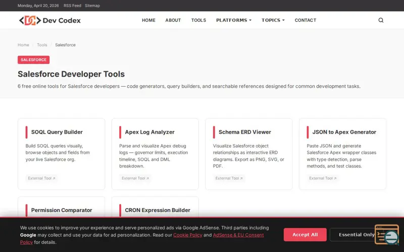 Screenshot of DevCodex for Salesforce