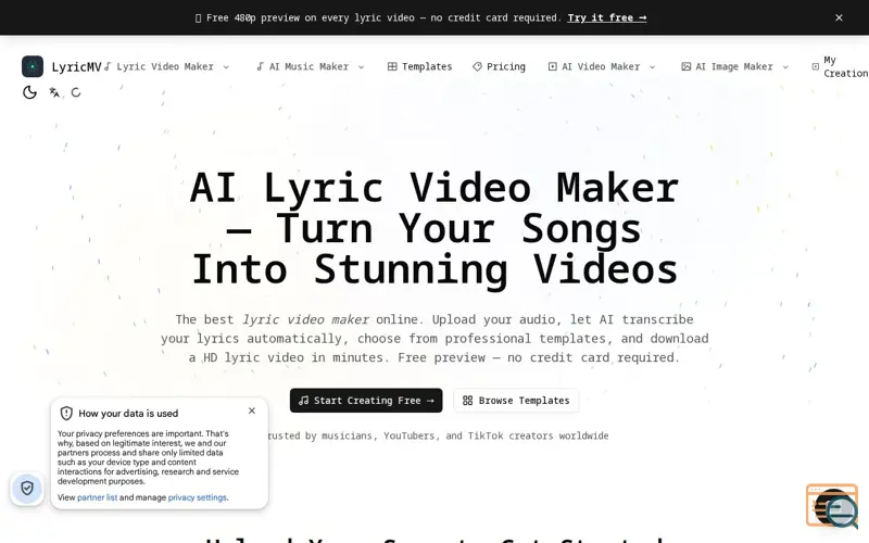 Screenshot of LyricMV