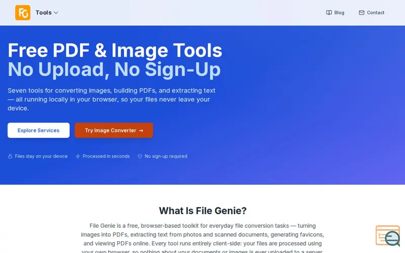 Screenshot of File Genie, a launch using Qnira