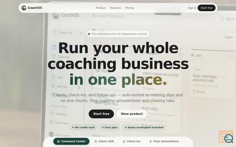 Screenshot of CoachOS