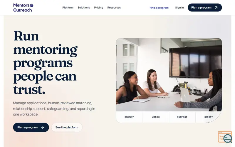 Screenshot of Mentors Outreach