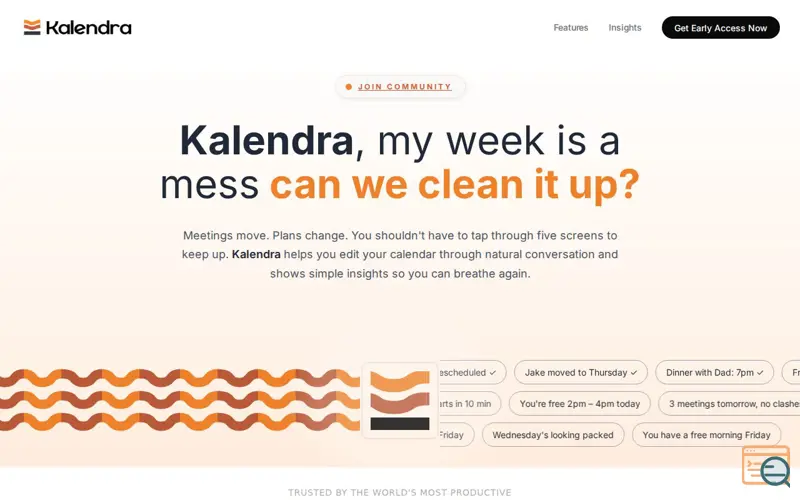 Screenshot of Kalendra