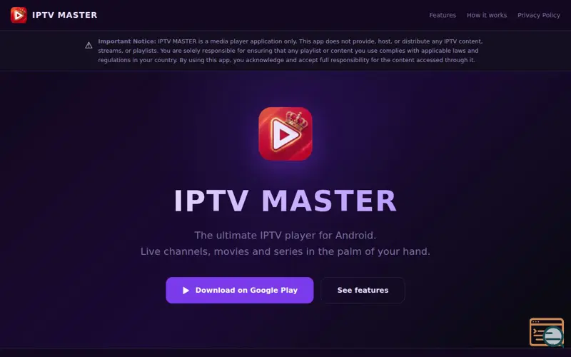Screenshot of IPTV MASTER
