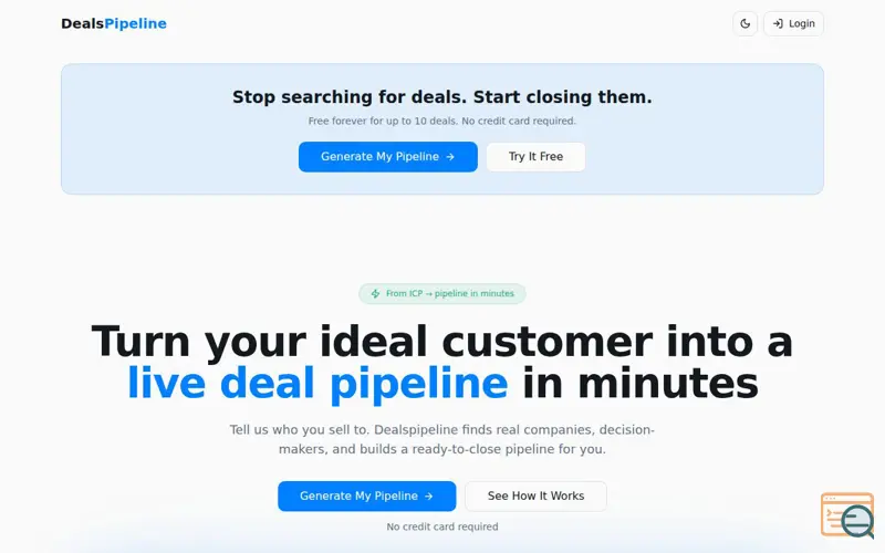 Screenshot of A pipeline of real deals