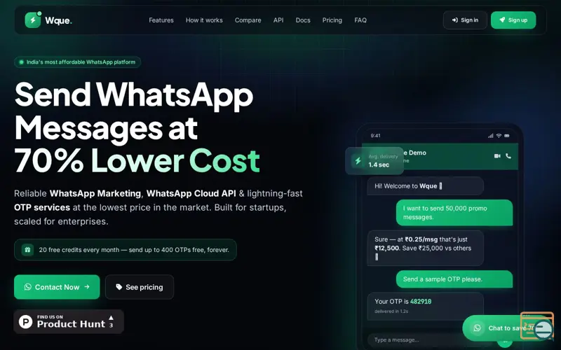 Screenshot of Wque Chat