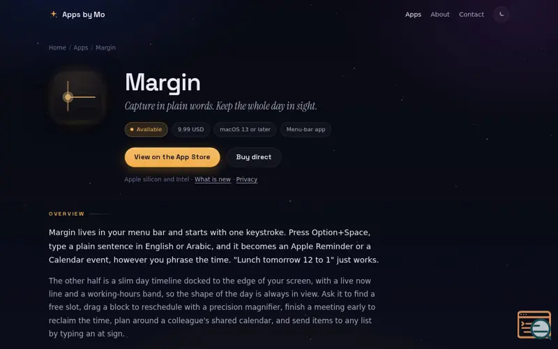 Screenshot of Margin: Day Planner