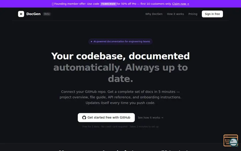Screenshot of DocGen