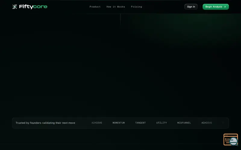 Screenshot of Fiftycore, a launch using PostHog