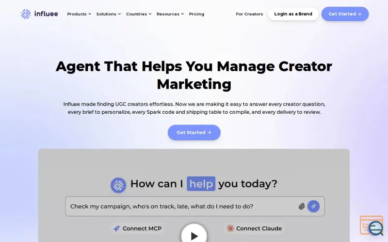 Screenshot of Influee MCP Agent