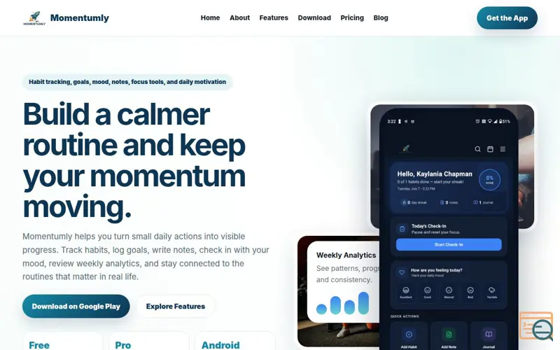 Screenshot of Momentumly: Habit Tracker