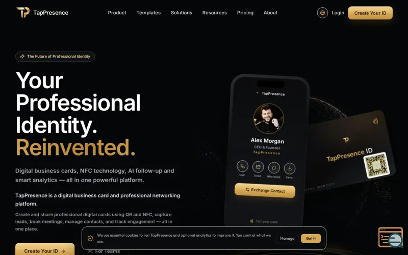 Screenshot of TapPresence — Your Presence. One Tap Away.