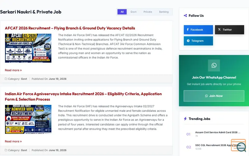 Screenshot of VacancyWallah.in