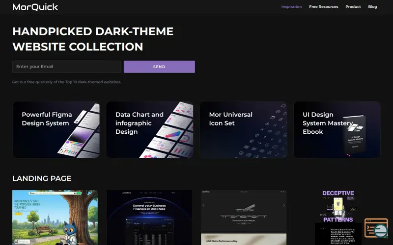 Screenshot of Morquick Website Inspiration & Resources, a launch using Essential Addons for Elementor