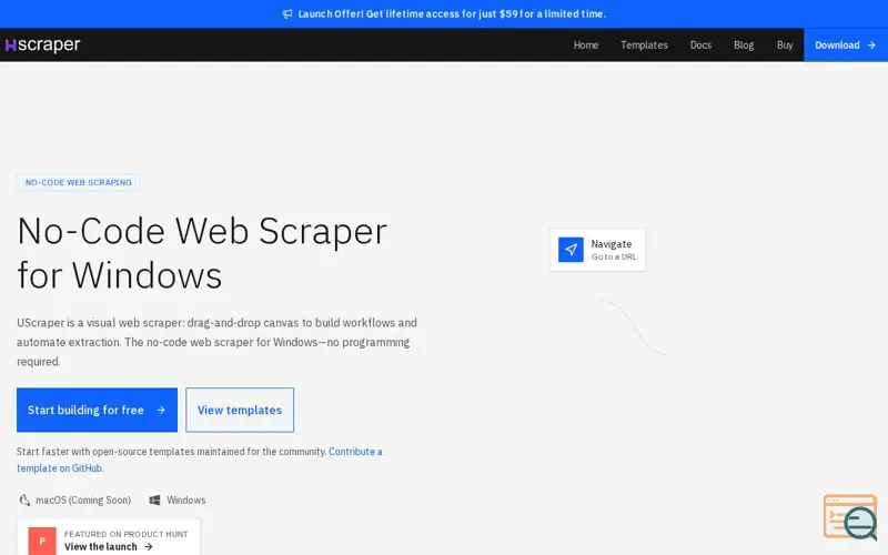 Screenshot of UScraper
