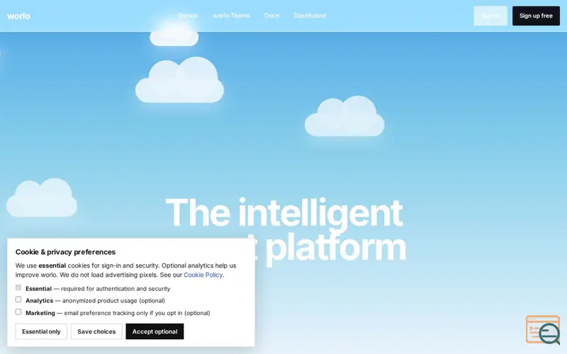 Screenshot of worlo — The intelligent agent platform