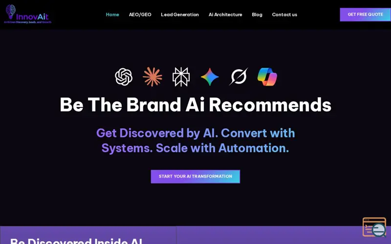Screenshot of InnovAit AI, a launch using SearchAtlas