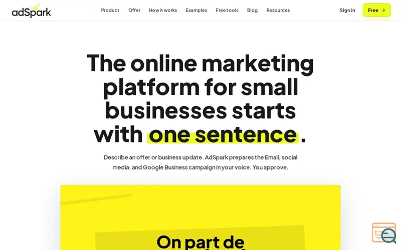Screenshot of AdSpark, a launch using Tuta Mail