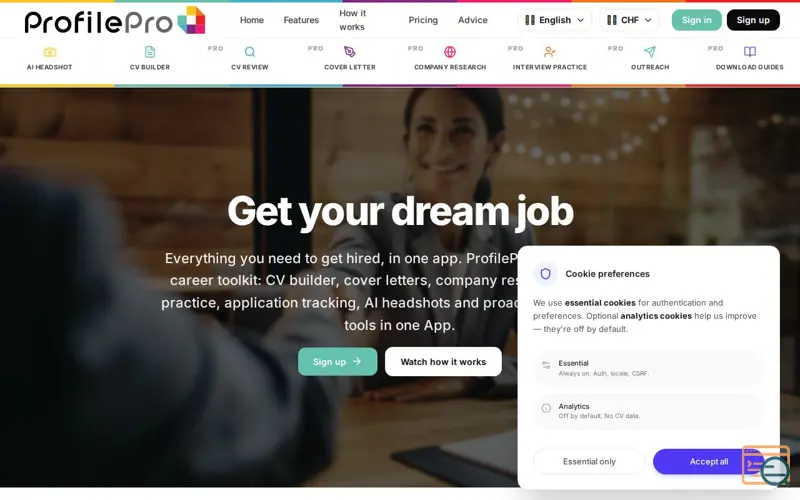 Screenshot of ProfilePro
